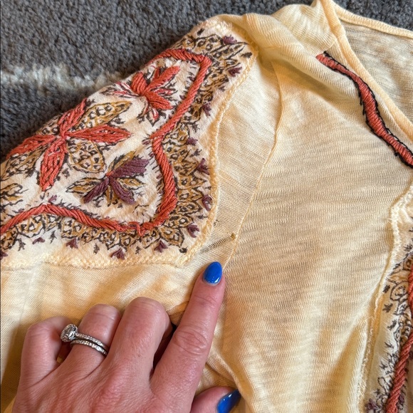 Free People Embroidered Bohemian Top - Picture 6 of 8
